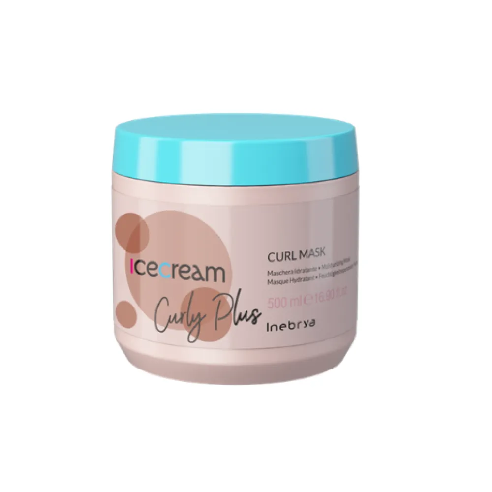 Inebrya Ice Cream Curly Plus Mask - Mitrinoša maska viļņotiem, cirtainiem matiem, 500ml Inebrya Ice Cream Curly Plus Mask - Mitrinoša maska viļņotiem, cirtainiem matiem, 500ml