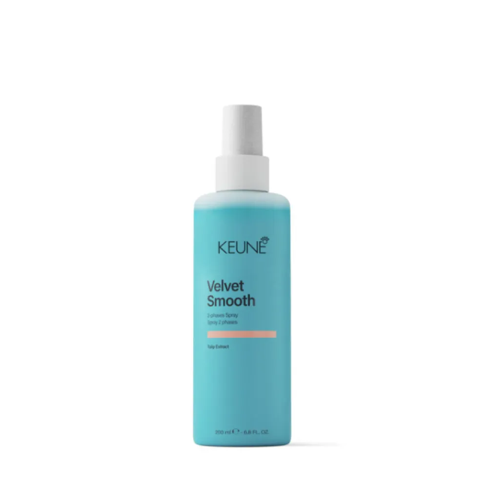 KEUNE Velvet Smooth 2-phase Spray - Divfāžu sprejs, kondicionē un atšķetina matus, 200ml