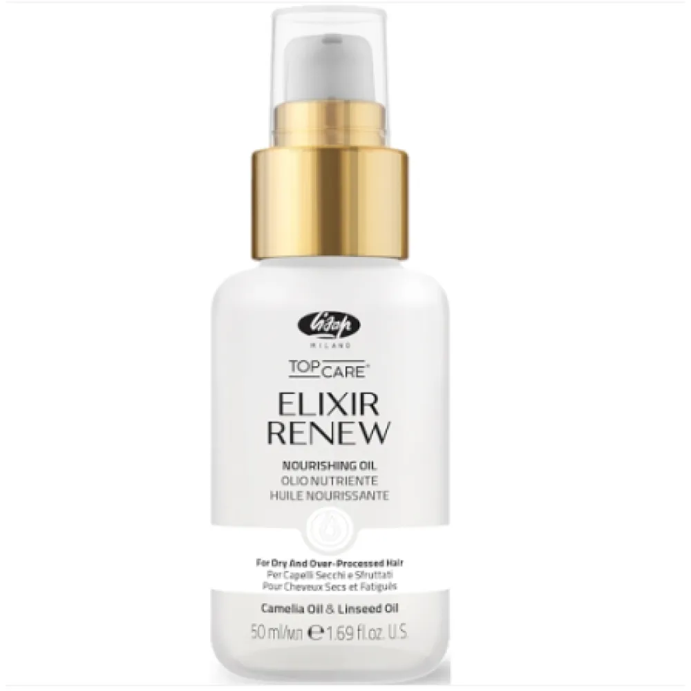 Lisap Milano Top Care ELIXIR Renew Oil - Увлажняющее масло для химически обработанных и повреждённых волос, 50ml