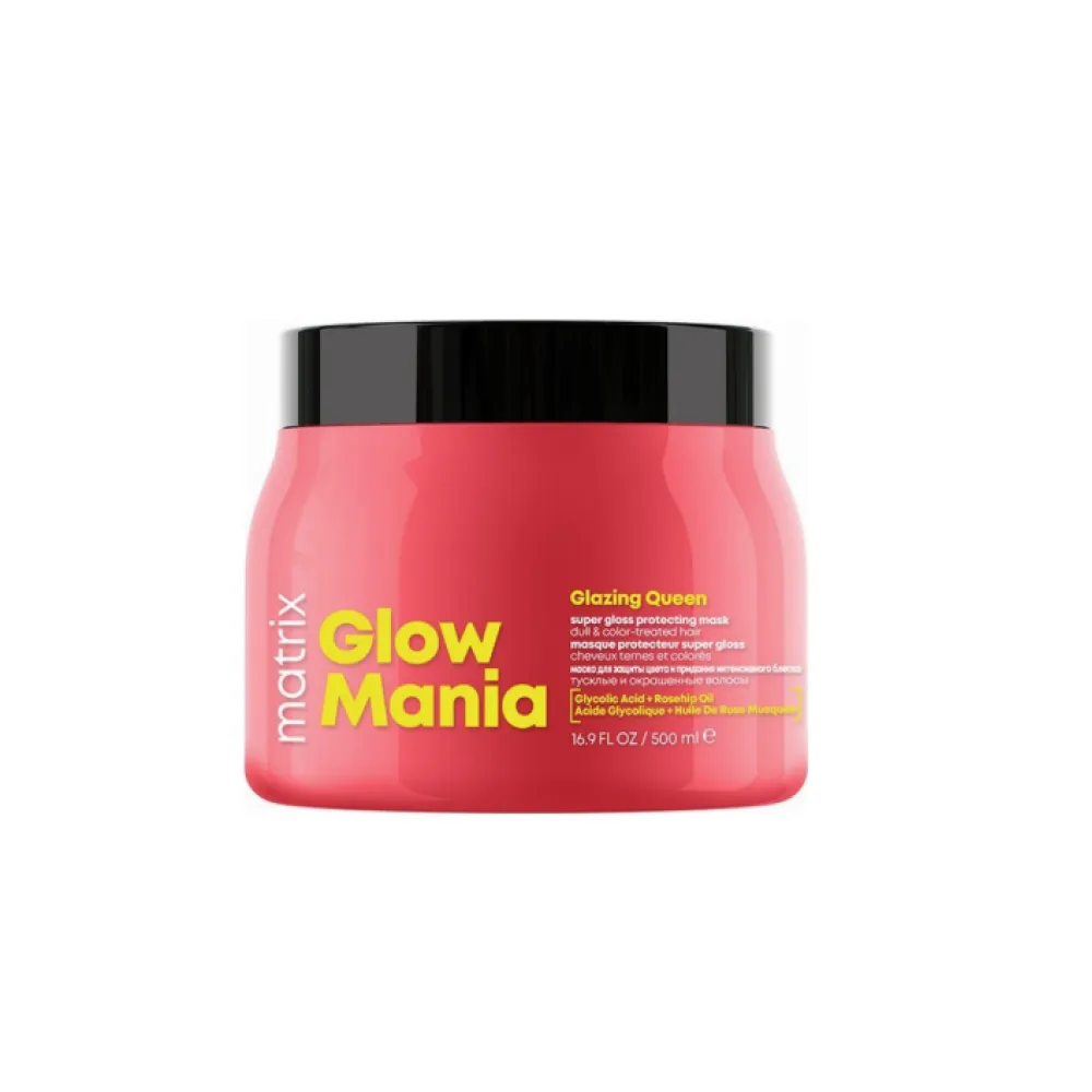 Matrix Glow Mania Mask - Matu maska krāsotiem matiem ar glikolskābi, 500ml