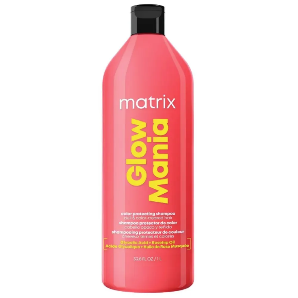 Matrix Glow Mania Shampoo - Šampūns krāsotiem matiem ar glikolskābi, 1000ml
