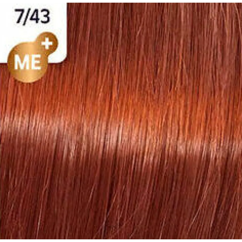 WELLA PROFESSIONALS KOLESTON PERFECT ME+ - Matu krāsa, 7/43 - VIDĒJI SARKANA ZELTA BLONDS