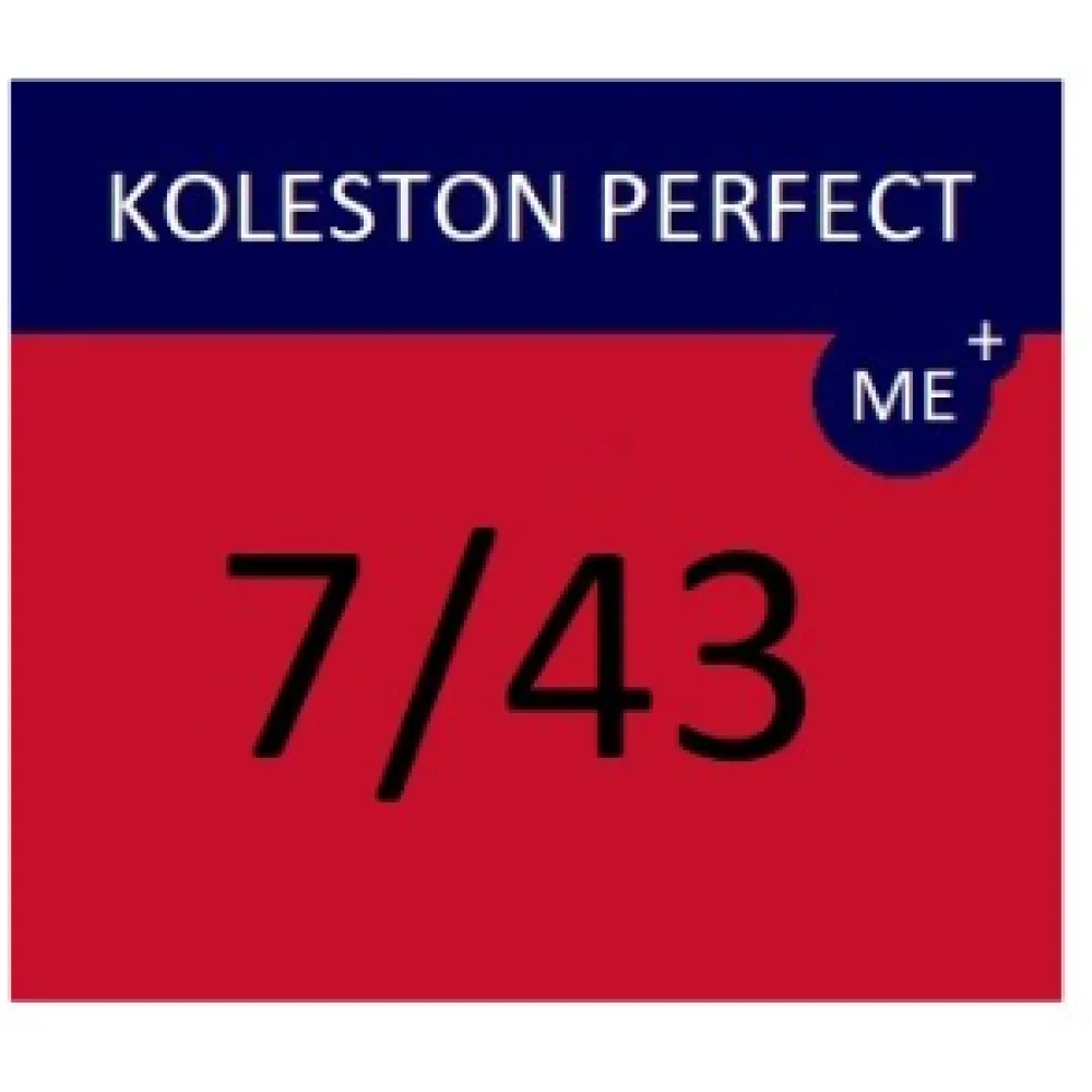 WELLA PROFESSIONALS KOLESTON PERFECT ME+ - Matu krāsa, 7/43 - VIDĒJI SARKANA ZELTA BLONDS