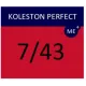 WELLA PROFESSIONALS KOLESTON PERFECT ME+ - Matu krāsa, 7/43 - VIDĒJI SARKANA ZELTA BLONDS