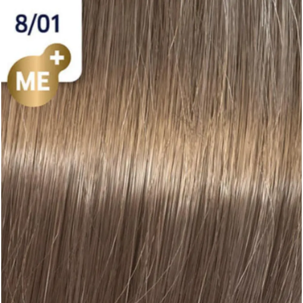 WELLA PROFESSIONALS KOLESTON PERFECT ME+ - Matu krāsa, 8/01 - GAIŠI NATURĀLAIS PELNU BLONDS