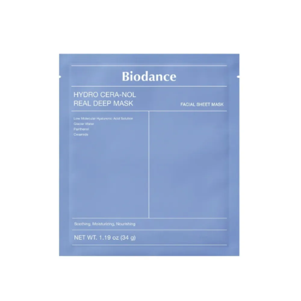 BIODANCE Biodance Hydro Cera-Nol Real Deep Mask - Nakts hidrogela maska ar keramīdiem ādas sausuma novēršanai, 34g