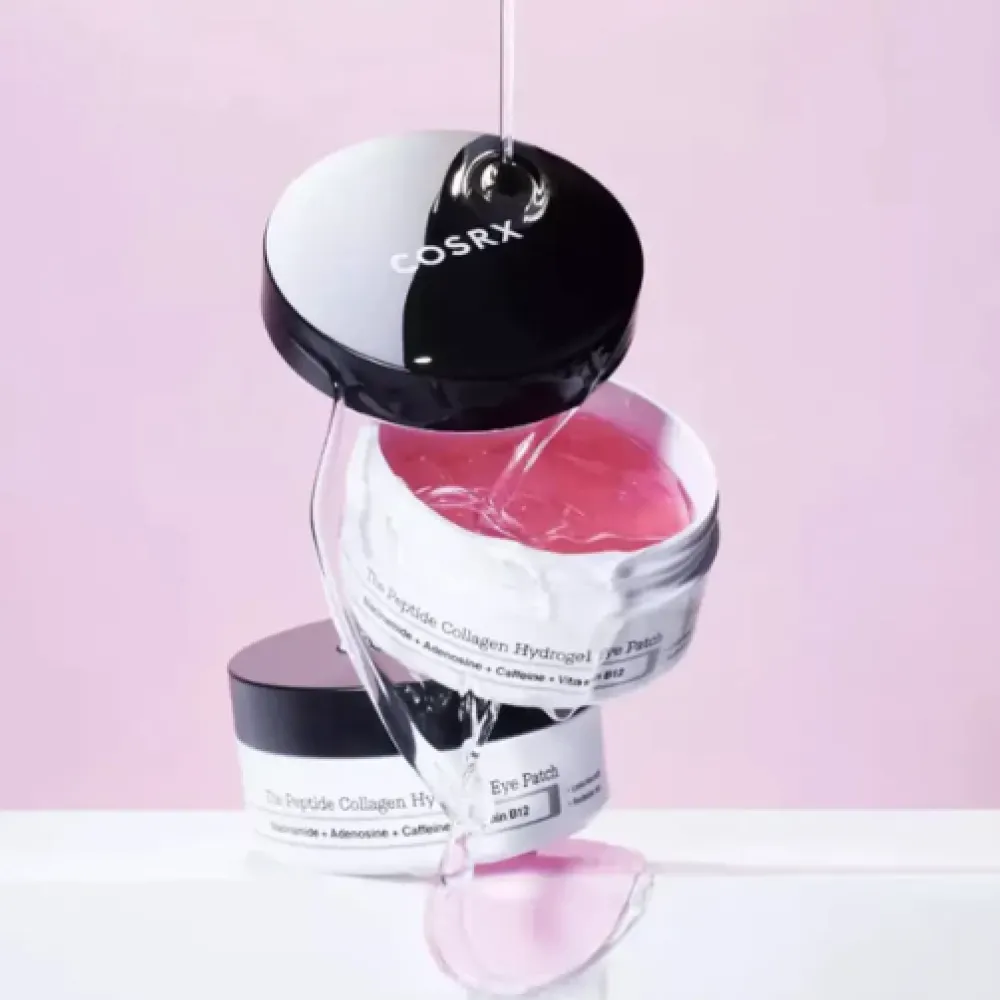 COSRX The Peptide Collagen Hydrogel Eye Patch - Hidrogelas acu plāksteri ar 4 peptīdiem un kolagēnu, 60gab.