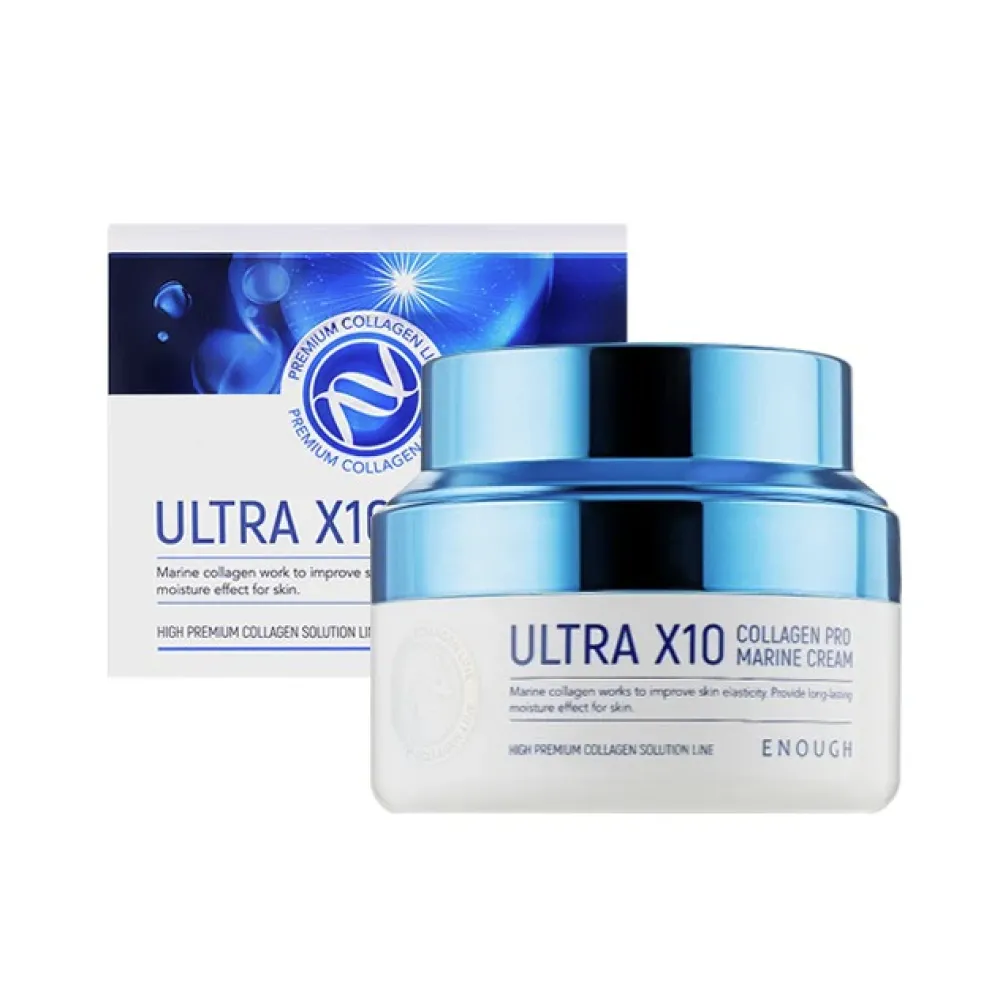 ENOUGH Ultra X10 Collagen Pro Marine Cream - Pretnovecošanas sejas krēms, 50ml