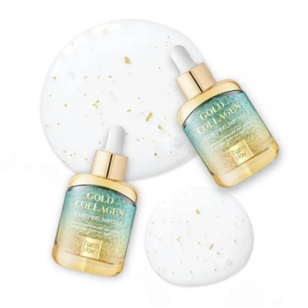 FarmStay Gold Collagen Nourishing Ampoule - Barojošs serums sausai nobriedušai ādai, 35ml