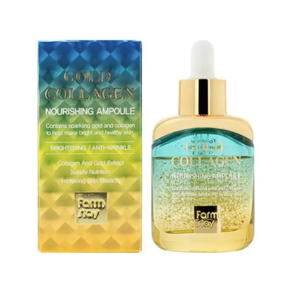 FarmStay Gold Collagen Nourishing Ampoule - Barojošs serums sausai nobriedušai ādai, 35ml