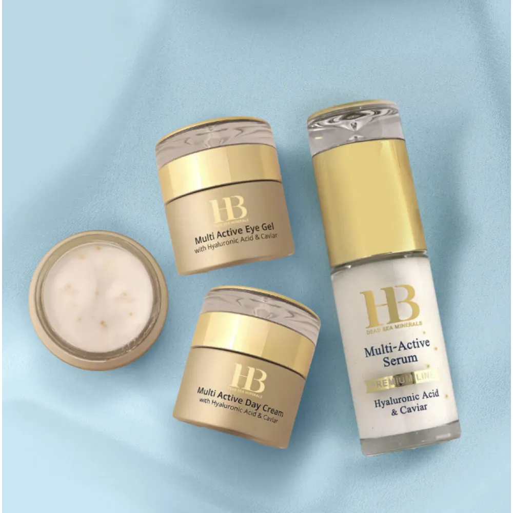 H&B Multi-Active Serum with Hyaluronic acid and Caviar - aktīvs sejas serums ar hialuronskābi un ikriem