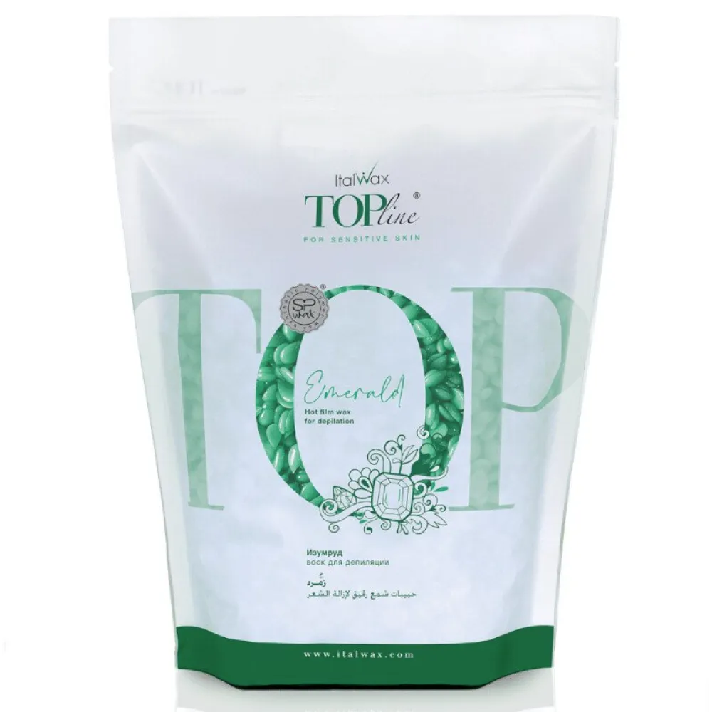 Italwax Top Formula EMERALD - Cietais vasks granulās jutīgai ādai, 750gr.