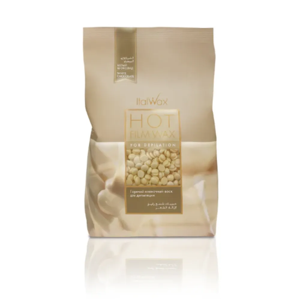 ItalWax Hot Film Wax WHITE CHOCOLATE - Caurspīdīgs plēves vasks BALTĀ ŠOKOLĀDE, 1000g