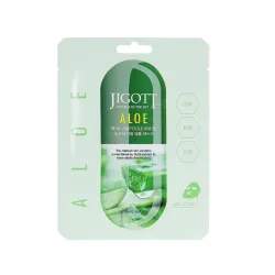 Jigott Aloe Vera Real Ampoule Mask - Auduma maska sejai, 27ml