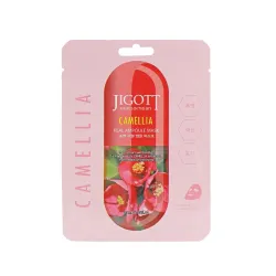 Jigott Camellia Real Ampoule Mask - Auduma maska sejai, 27ml