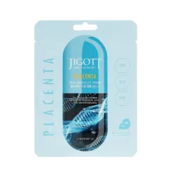 Jigott Placenta Real Ampoule Mask - Auduma maska sejai, 27ml