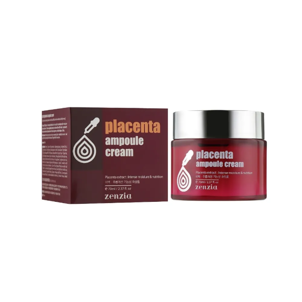 Zenzia Placenta Ampoule cream - Atjaunojošs sejas krēms ar placentas ekstraktu, 70ml